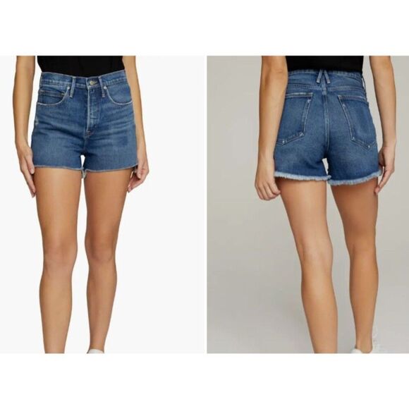 Good American 90's Cutoff Denim Shorts Blue 645 Womens Size 18